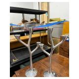 Pair of Modern Aluminum Branch-Style Candle Holders, 13 Inches Tall