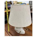 Vintage Ceramic Table Lamp with Cream Shade and Gold Accents
