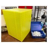 Yellow Pegboard Display with Assorted Peg Hooks