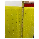 Yellow Pegboard Display with Assorted Peg Hooks