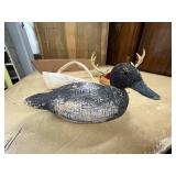 Mounted Deer Antlers on Wood Plaque and Decor Lot