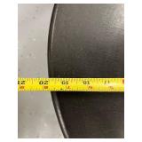 Two-Tier Black Wooden Side Table with Round Shelves