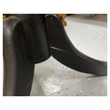 Two-Tier Black Wooden Side Table with Round Shelves