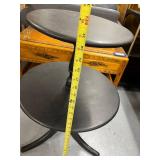 Two-Tier Black Wooden Side Table with Round Shelves