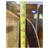 Antique Wood Side Chair with Carved Back and Crochet Seat Cover