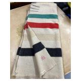 Hudson Bay Company Wool Blanket with Multicolor Stripes Made in England
