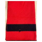 Faribo 100% Wool Red and Black Fluff-Loomed Blanket, small hole
