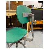 Vintage Industrial Green Metal Adjustable Swivel Chair
