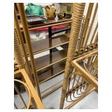 Pair of Vintage Rattan and Metal Arch-Top Bottle Racks or plant stand, 72 Inches Tall