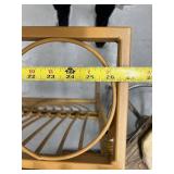 Pair of Vintage Rattan and Metal Arch-Top Bottle Racks or plant stand, 72 Inches Tall