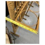 Pair of Vintage Rattan and Metal Arch-Top Bottle Racks or plant stand, 72 Inches Tall