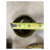 Handcrafted Ceramic Teapot with 3 Matching Cups and Woven Handle