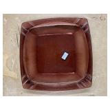 Pair of Vintage Brown Square Glass Plates 9 Inch