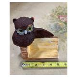 Antique Book "Representative Men" by Emerson, Metal Bookend, and Decorative Owl Bookend