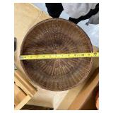 Mixed Home Decor Lot: Wicker Baskets, Planter, Decorative Box, Picture Frame, and More