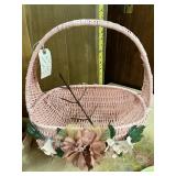 Vintage Mixed Decor and Collectibles Lot - Basket, Wall Art, Mr. Potato Head, Plate