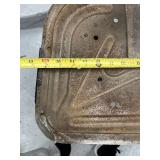 Vintage Industrial Metal Drafting Stool with Adjustable Backrest