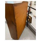 Wooden 4-Shelf Rolling Bookcase with Back Panel