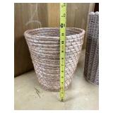 Set of 2 Decorative Wicker Wastebaskets