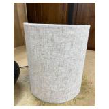 Vintage Ceramic Table Lamp with Hand-Painted Floral Design and Linen Shade