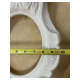 Ornate White Ceramic Picture Frame with Floral Motif