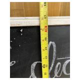 Framed Chalkboard Sign with Eclectically Curated Script 23x18 Inches