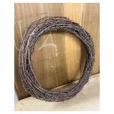 Large Grapevine Wreath and Terracotta Flower Pot with Saucer