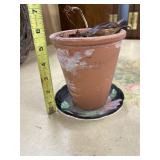 Large Grapevine Wreath and Terracotta Flower Pot with Saucer