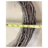 Large Grapevine Wreath and Terracotta Flower Pot with Saucer