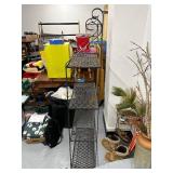 Metal 4-Tier Mesh Shelf Rack with Decorative Scrolls