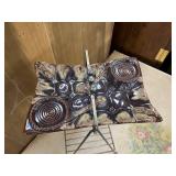 Vintage Ceramic Ashtray with Metal Stand