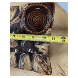 Vintage Ceramic Ashtray with Metal Stand