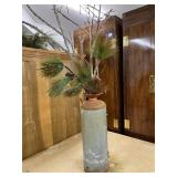 Vintage Metal Milk Can with Pine Branch Arrangement