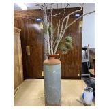 Vintage Metal Milk Can with Pine Branch Arrangement