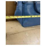 Large Blue Textured Handbag with Zippered Pocket