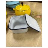Vintage Enamelware Cookware Set - Pots, Pans, Bowls and Lidded Containers