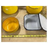 Vintage Enamelware Cookware Set - Pots, Pans, Bowls and Lidded Containers