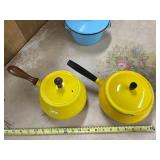 Vintage Enamelware Cookware Set - Pots, Pans, Bowls and Lidded Containers