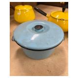 Vintage Enamelware Cookware Set - Pots, Pans, Bowls and Lidded Containers