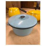 Vintage Enamelware Cookware Set - Pots, Pans, Bowls and Lidded Containers