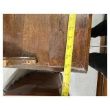 Antique Wooden 3-Drawer Dresser with Glass Pulls and Decorative Backboard