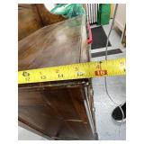 Antique Wooden 3-Drawer Dresser with Glass Pulls and Decorative Backboard