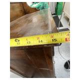 Antique Wooden 3-Drawer Dresser with Glass Pulls and Decorative Backboard