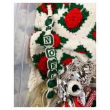 Holiday Decor and Craft Collection with Wreaths, Crochet Tree, Lights, and Zippers