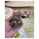 Assorted Decorative Lot: Mini Ironing Board, Sports Decor, Ceramic Bear, and More