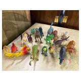 Collection of 17 Dinosaur Toy Figures Assorted Styles and Colors