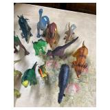 Collection of 17 Dinosaur Toy Figures Assorted Styles and Colors