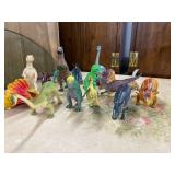 Collection of 17 Dinosaur Toy Figures Assorted Styles and Colors