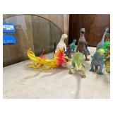 Collection of 17 Dinosaur Toy Figures Assorted Styles and Colors