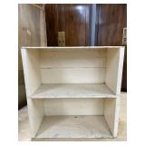 Vintage White Wooden 2-Shelf Bookcase 23x22x10 Inches